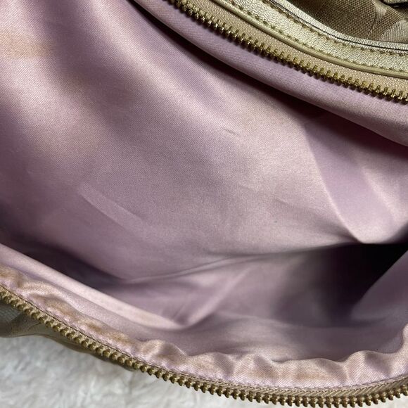 Coach large Tote Bag satin gold Signature F20026 metallic gold trim & Straps. - Picture 9 of 15